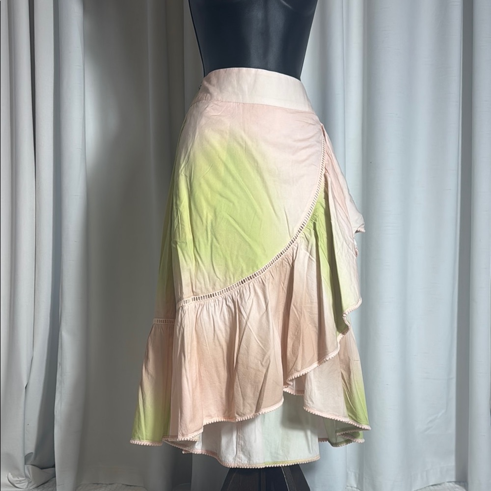 The Drop Women’s Abstract Print Ruffled Midi Skirt with Bobble Trim - Picture 5 of 11